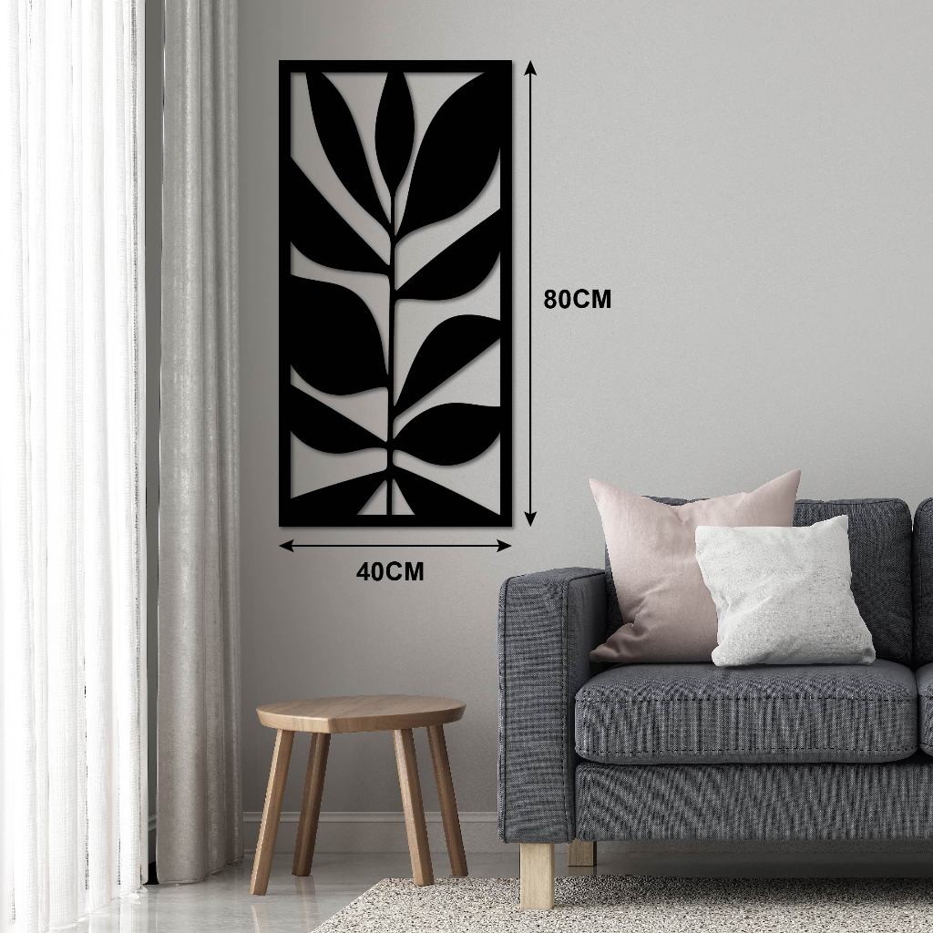 Black 3D Leaf Art Wall Decoration