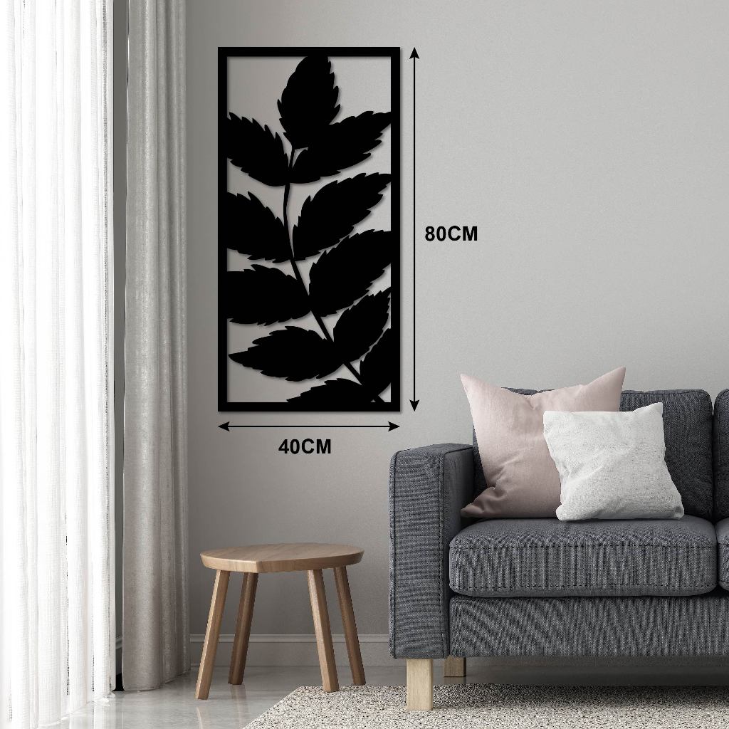 Black 3D Leaf Art Wall Decoration