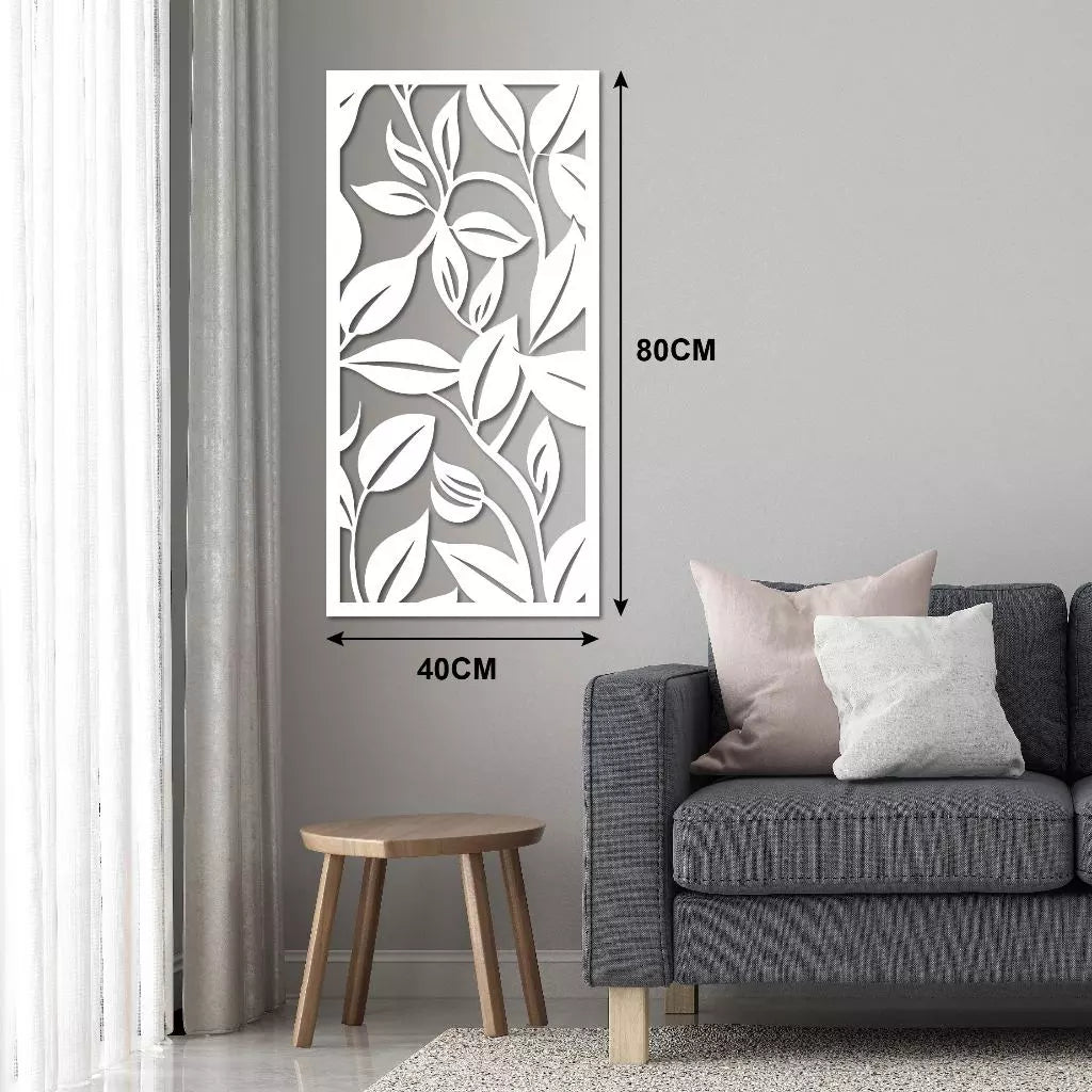 White 3D Leaf Art Wall Decoration
