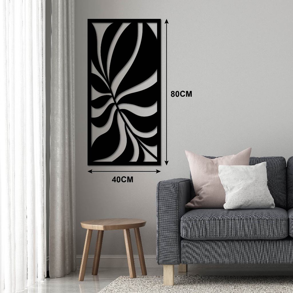 Black 3D Leaf Art Wall Decoration