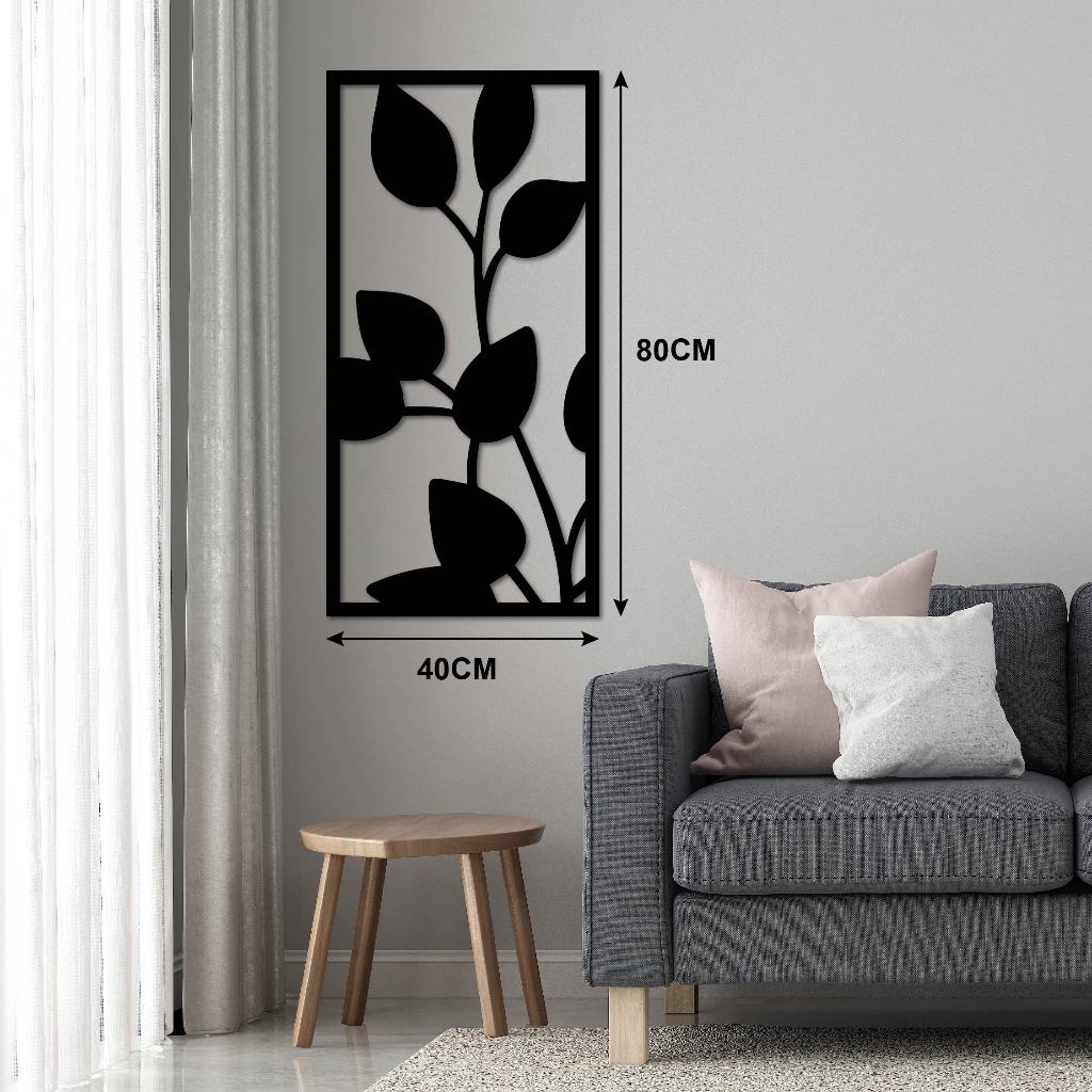 Black 3D Leaf Art Wall Decoration