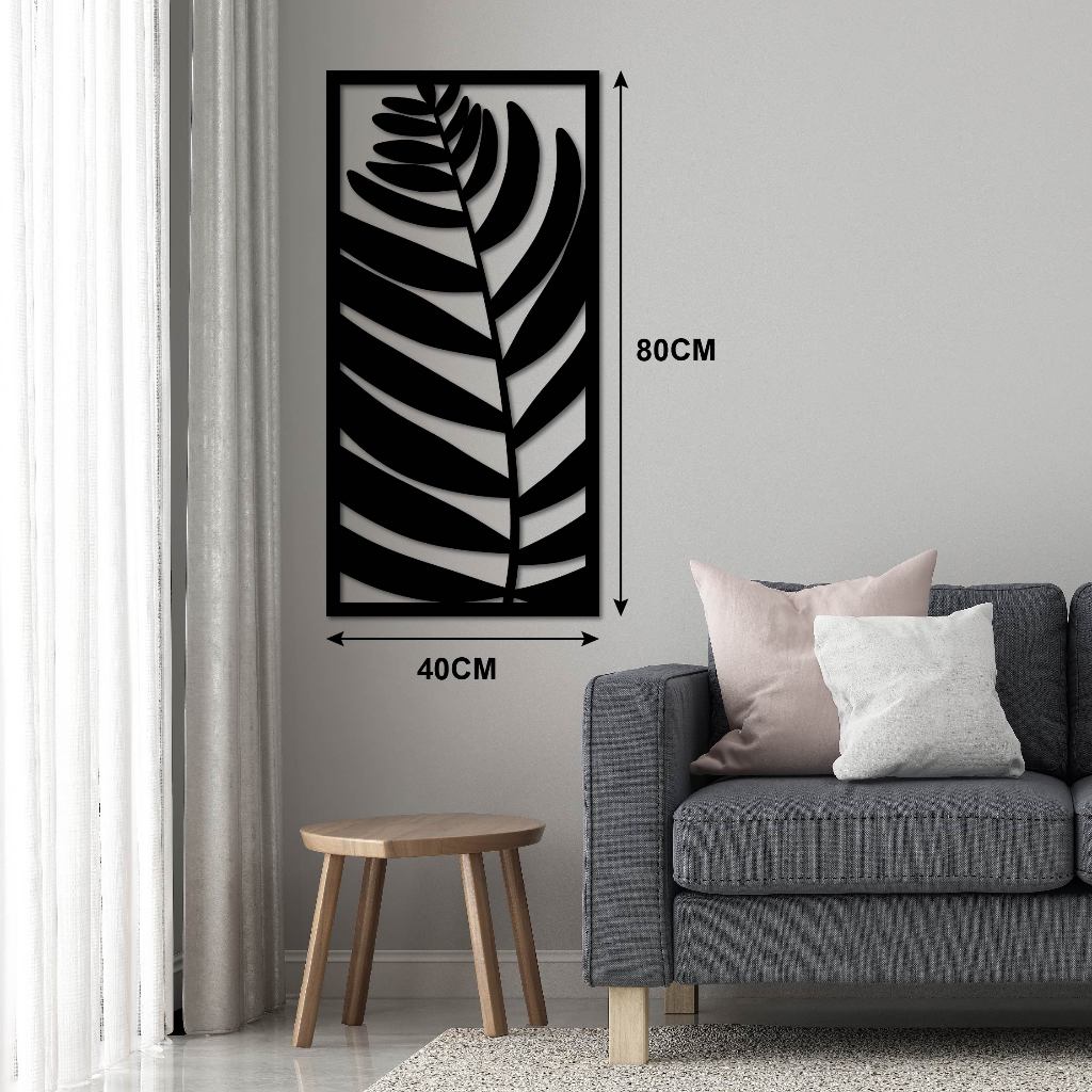 Black 3D Leaf Art Wall Decoration